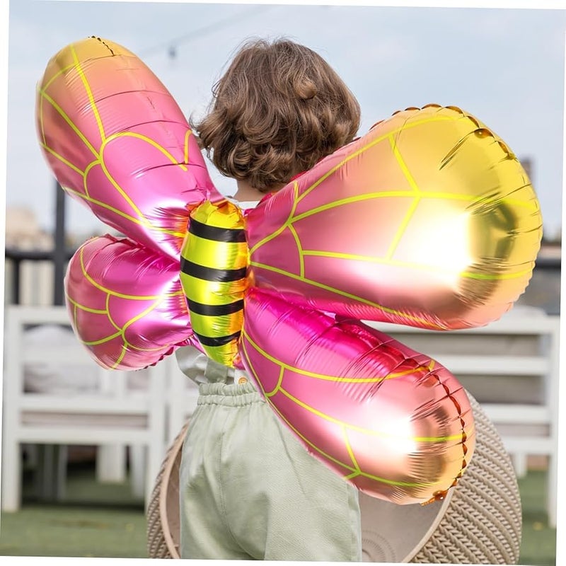 أجنحة نحل على شكل بالونات ألومنيوم وردي برتقالي ديكور حفلة دعامة تصوير كوسبلاي - Image 5